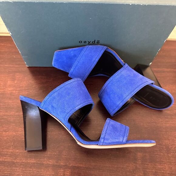 Aeyde Serena double band heeled suede sandal size EU 42 or US 12, new in box - Picture 9 of 12